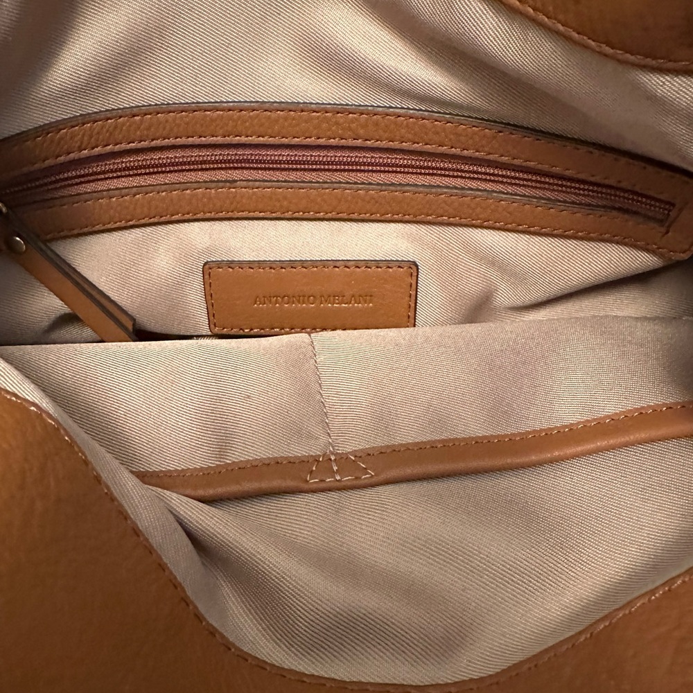 Antonio Melani Leather Satchel Crossbody - Picture 4 of 5